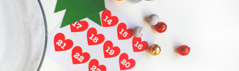 Materiales para el DIY de un calendario de adviento