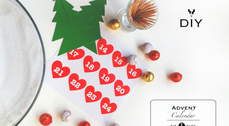 Materiales para el DIY de un calendario de adviento