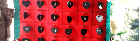 Calendario de adviento en fieltro
